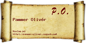 Pammer Olivér névjegykártya